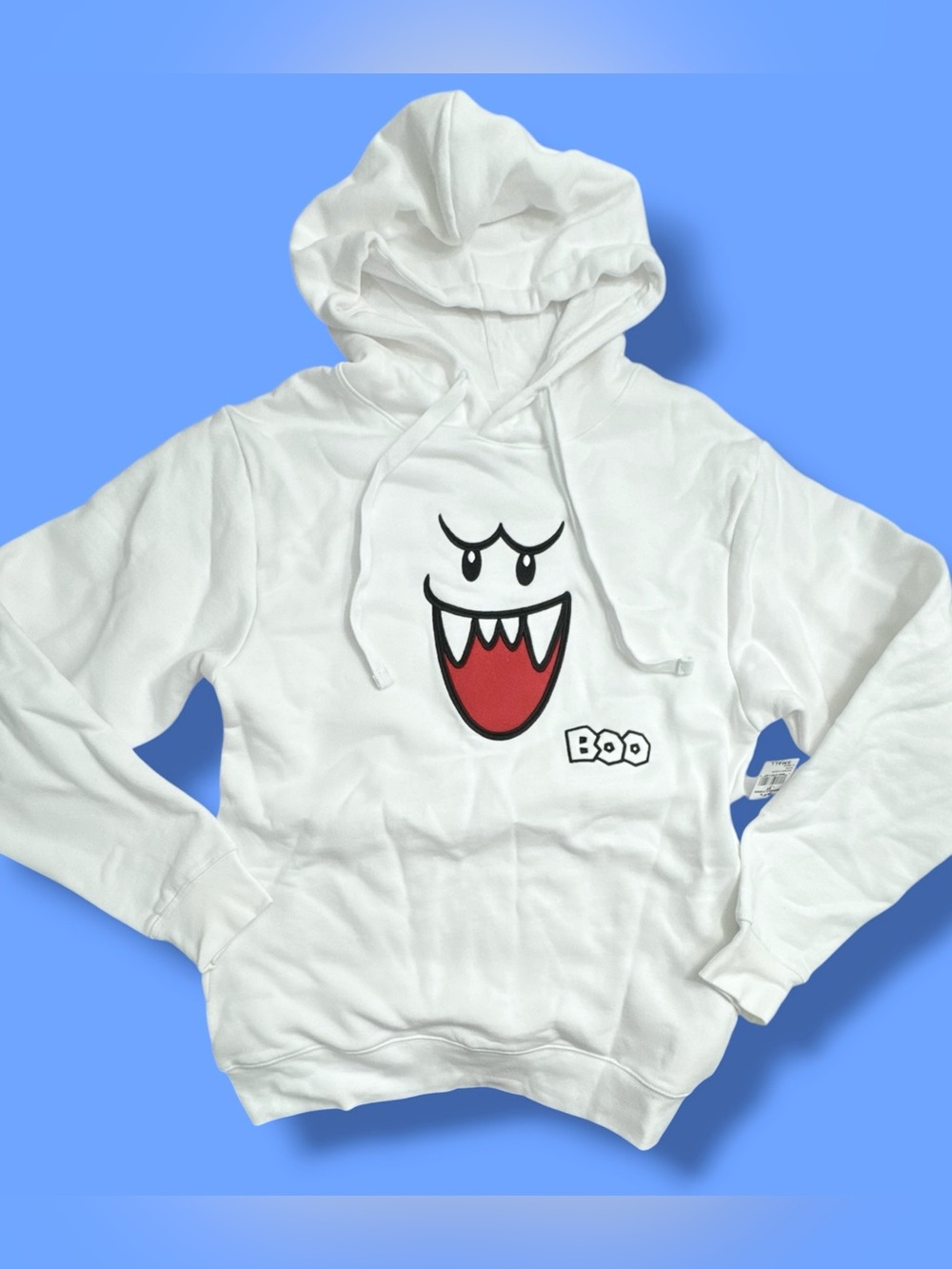 UNIVERSAL STUDIOS SUPER NINTENDO WORLD BOO HOODIE WHITE ADULT SIZE Small NEW